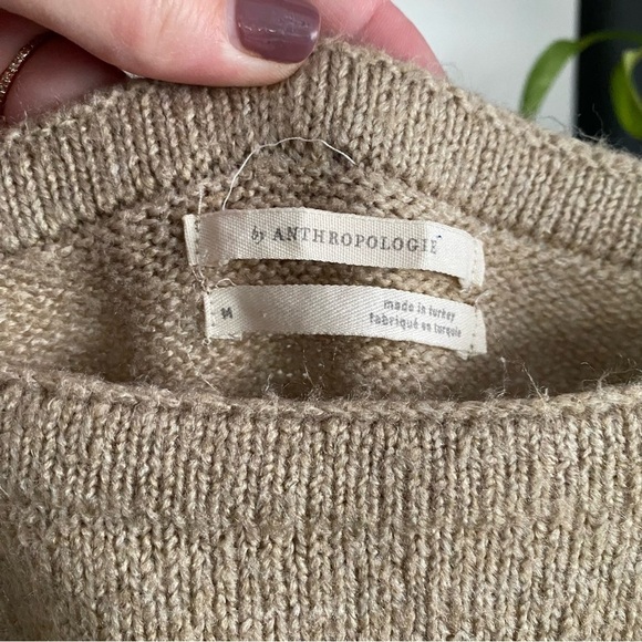 Anthropologie Tan Puff Sleeve Sweater - Picture 12 of 16